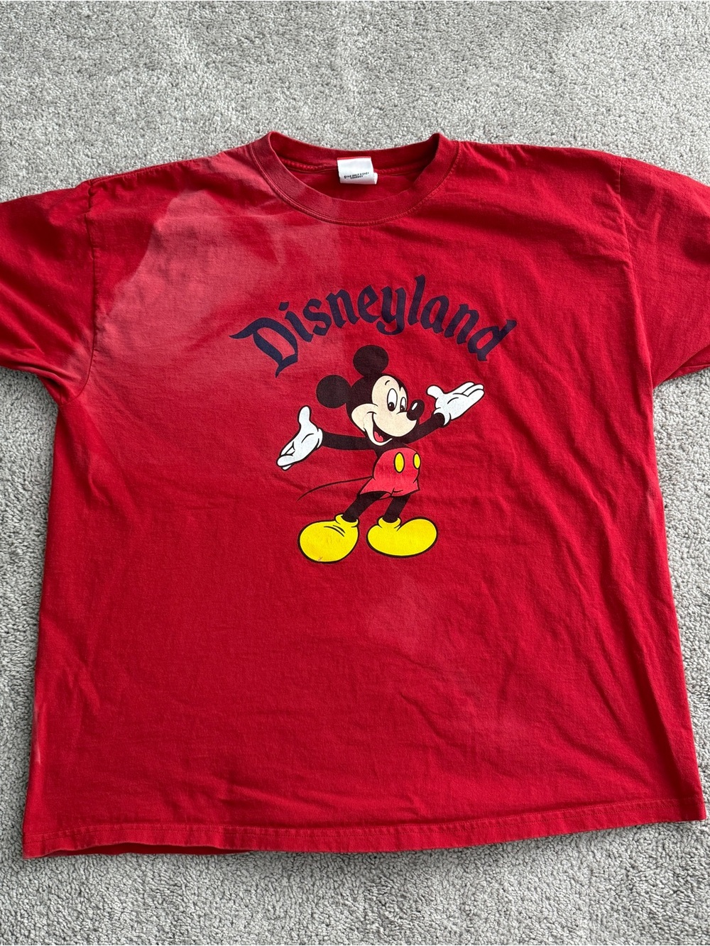 Vintage 90s Disneyland Mickey Mouse T Shirt Red Oversized Disney 26x30 XL